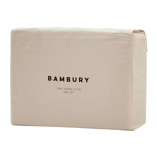 Bambury - Temple Organic Cotton Sheet Set Range Pebble