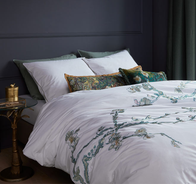 embroidered blossom duvet set