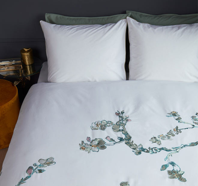 embroidered blossom duvet set