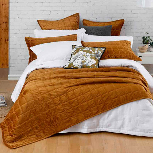 MM Linen - Meeka Coverlet Set Range Chestnut