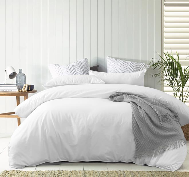 white cotton single quilt cover