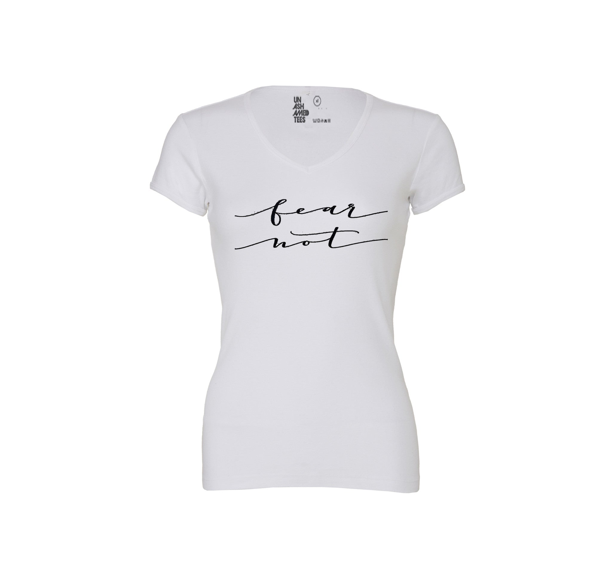 Fear Not Ladies Ribbed V-neck Tee – Unashamed Clothing Company