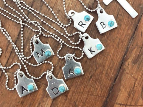 Custom Cattle Tag Necklace with Initial/Logo, Sterling Silver 925 Brand  Necklace, Cowgirl's Jewelry, Women's Gift for  Mom/Girlfriend/Daughter/Friend - GetNameNecklace