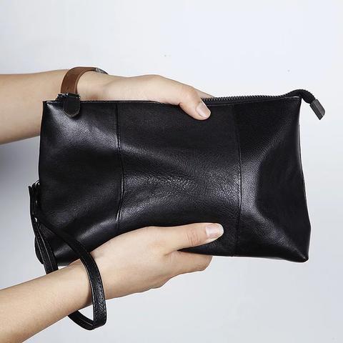 mens leather wrist bag