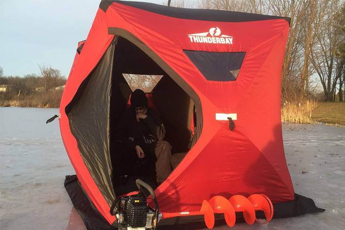 Winter Ice Fishing Tent With Chimney Hole Stove Jack 3-4 Person