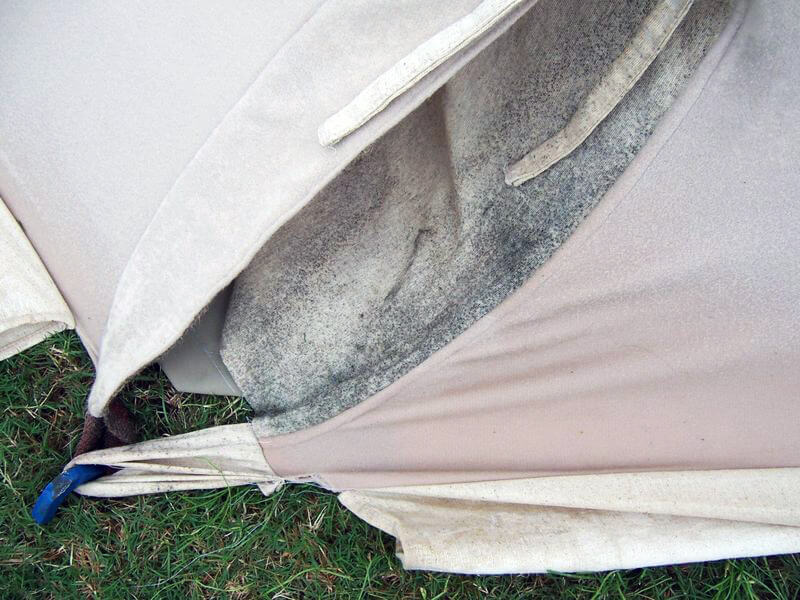 removing mold from canvas tent