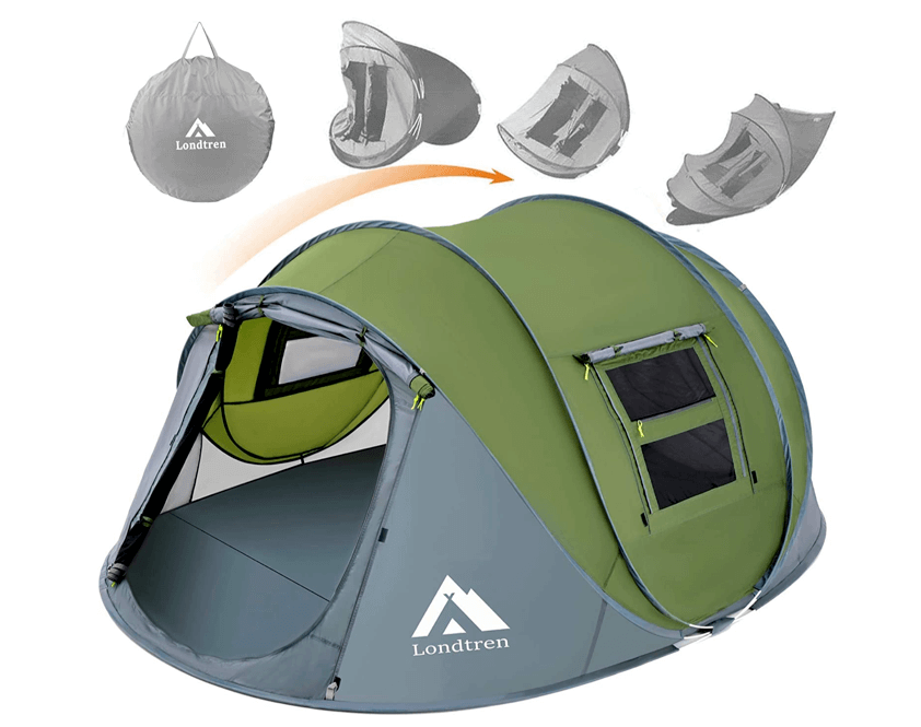 Londtren 4 Person Pop Up Family Backpacking Tent