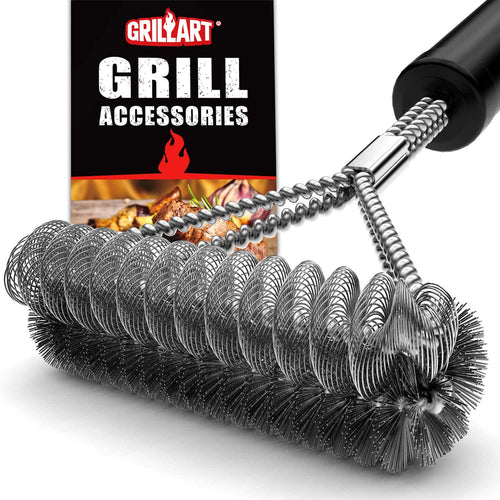 Patented Bristle Free Grill Brush with 360-degree Scraper – Grill