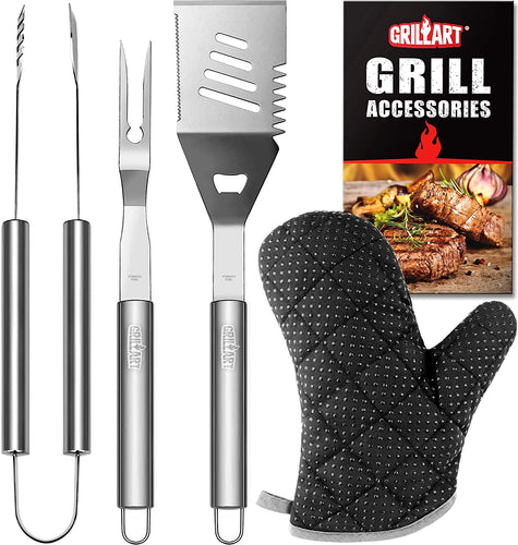 POLIGO 19PCS Barbecue Grill Utensils Kit Stainless Steel BBQ Grill