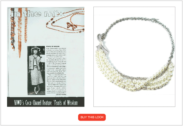 Margaret Rowe Pearl Necklace In Womens Wear Daily Coco Chanel Article –  Margaret Rowe Couture