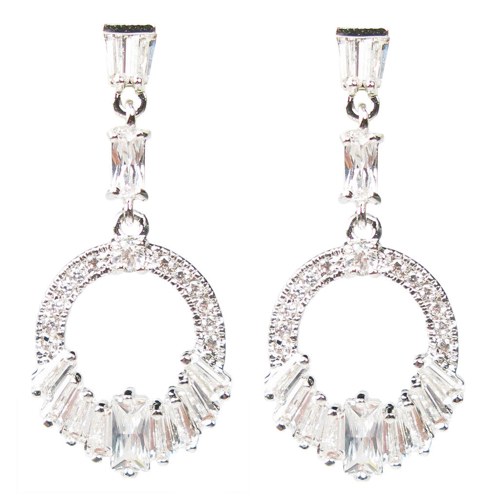 Swinging Deco Baguette Hoop Diamontage  4.15 Carat Earrings