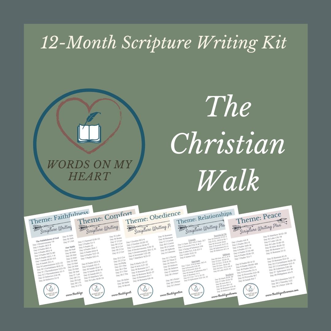 The+Christian+Walk+-+Words+on+My+Heart+-+12+month+Scripture+Writing+Kit+#1+(Discntd)