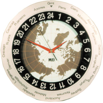 MFJ-112B, CLOCK, DELUXE WORLD MAP | MFJ Enterprises Inc