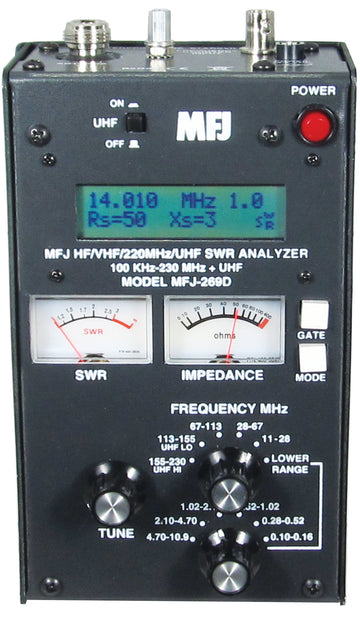 MFJ-259D, ANTENNA ANALYZER, VHF/220 MHz, .100-230 MHz | MFJ