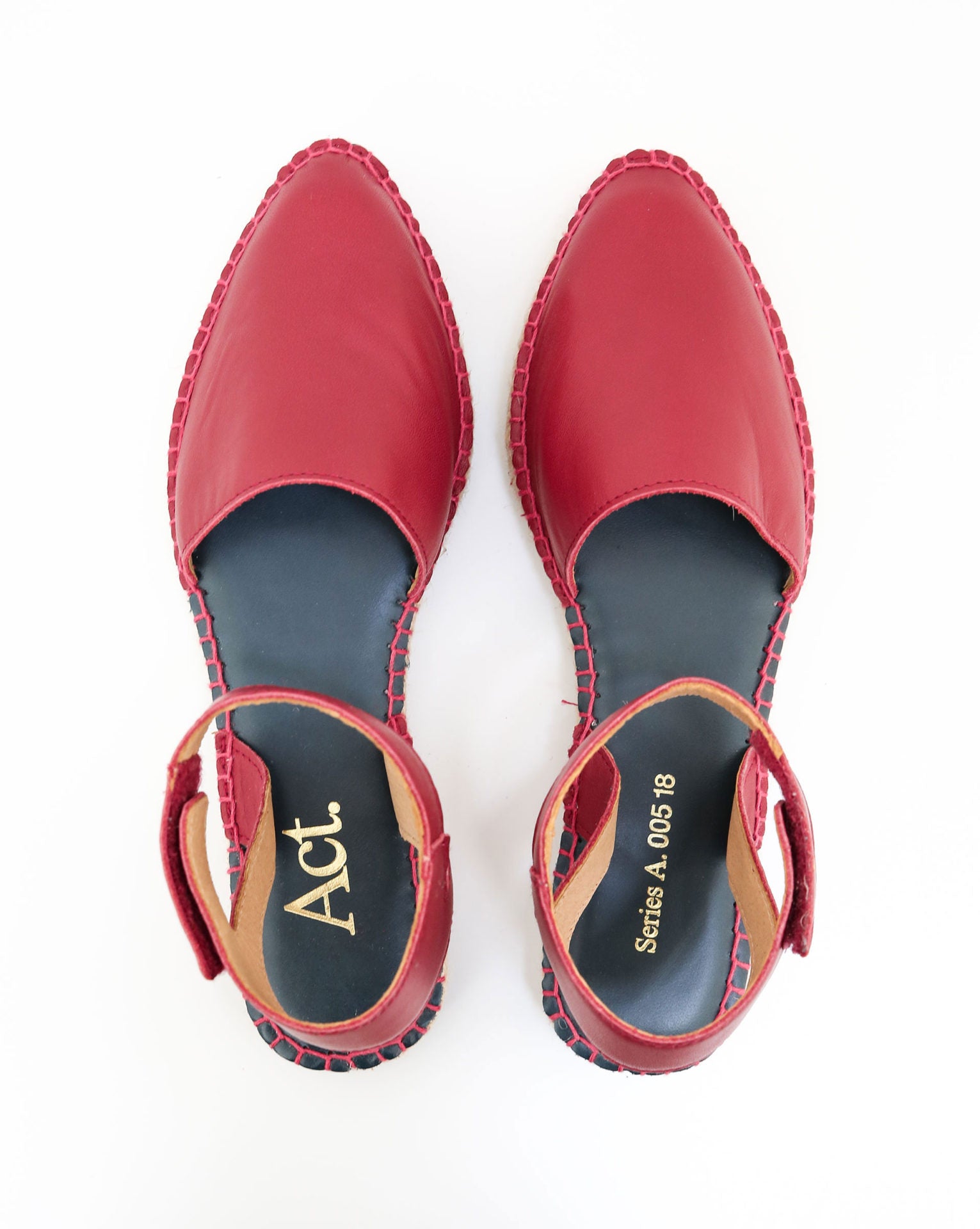 red leather espadrilles