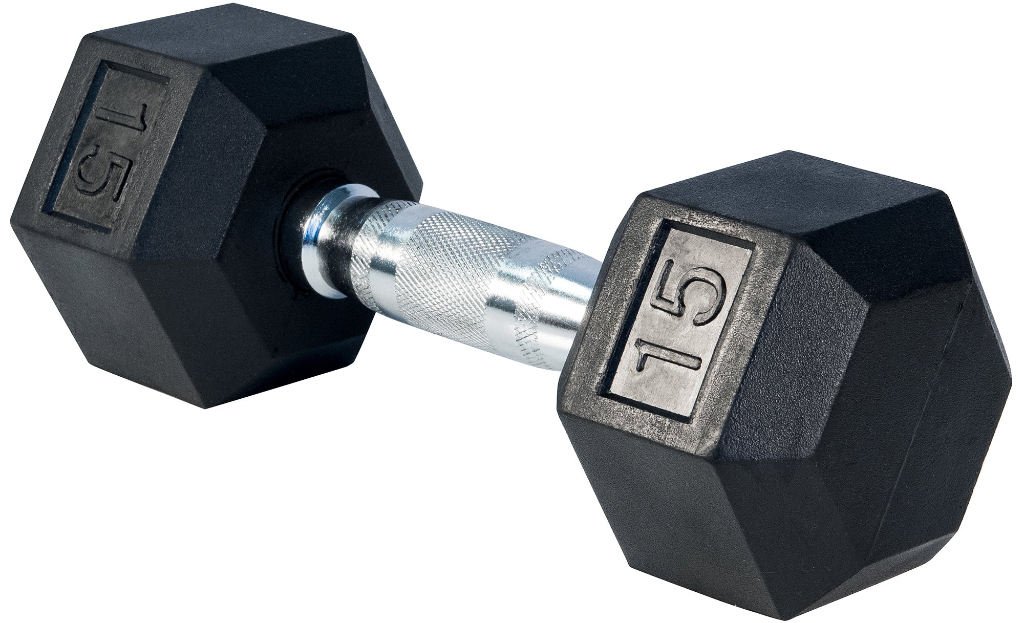 York 15 lb Rubber Hex Dumbells