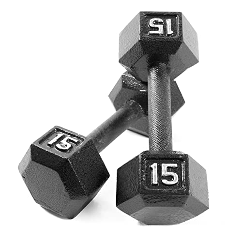 York 15 lb Hex Dumbells