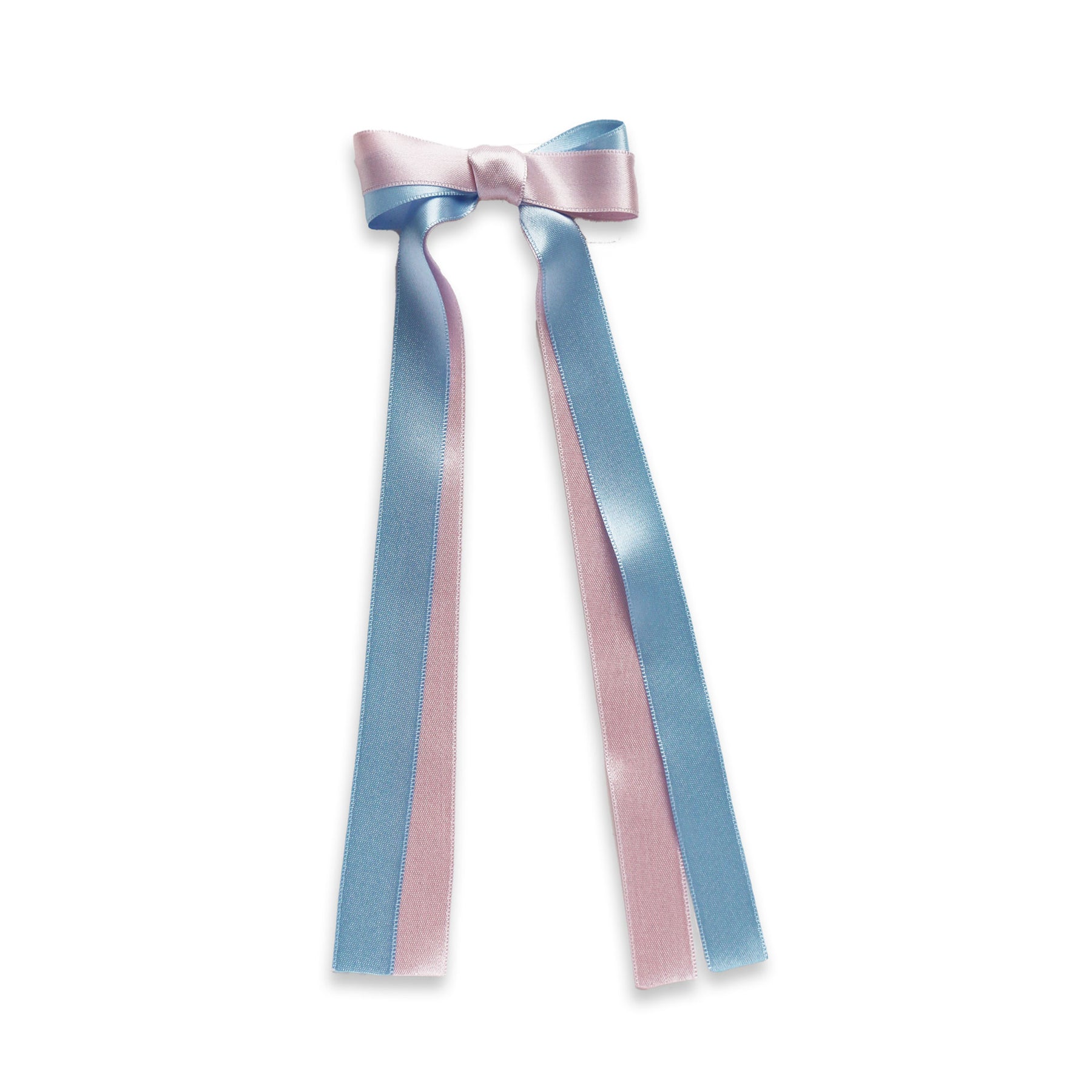 Pink Satin Ribbon Bow Ties / Double Ribbon Bows / Fabric Bowties