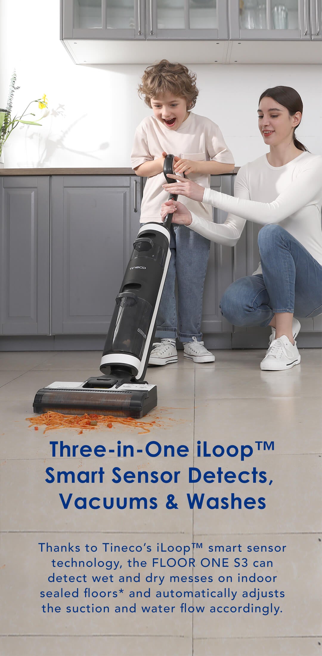 Tineco Wet and Dry Vacuum Cleaner, Cordless 3-in-1 Floor Cleaner FLOOR ONE  S3, Smart Suction Lightweight Multi-Surface Hard Floors Cleaning