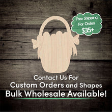 Load image into Gallery viewer, Easter Basket Unfinished Wood Cutout Shapes - Laser Cut DIY Craft