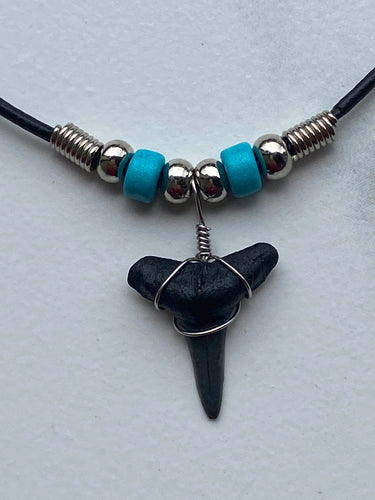 Shark Tooth Necklace Rainbow Beads - Mushroom New Orleans