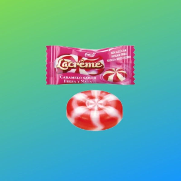 caramelos lacreme fresa y nata sin azucar