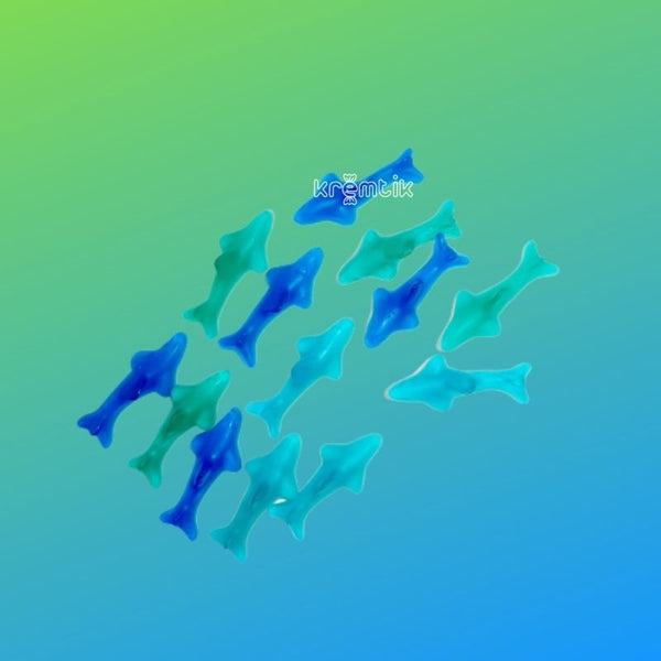 tiburones azules trolli - 250 unidades