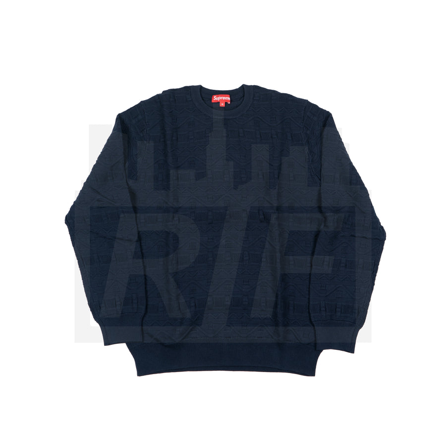 Supreme Cotton Jacquard Sweater (S/S14) Navy