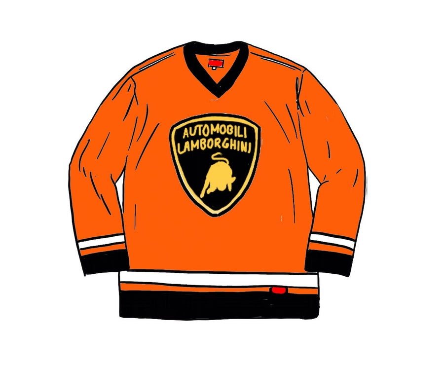 Supreme Automobili Lamborghini Hockey Jersey Orange – RIF LA