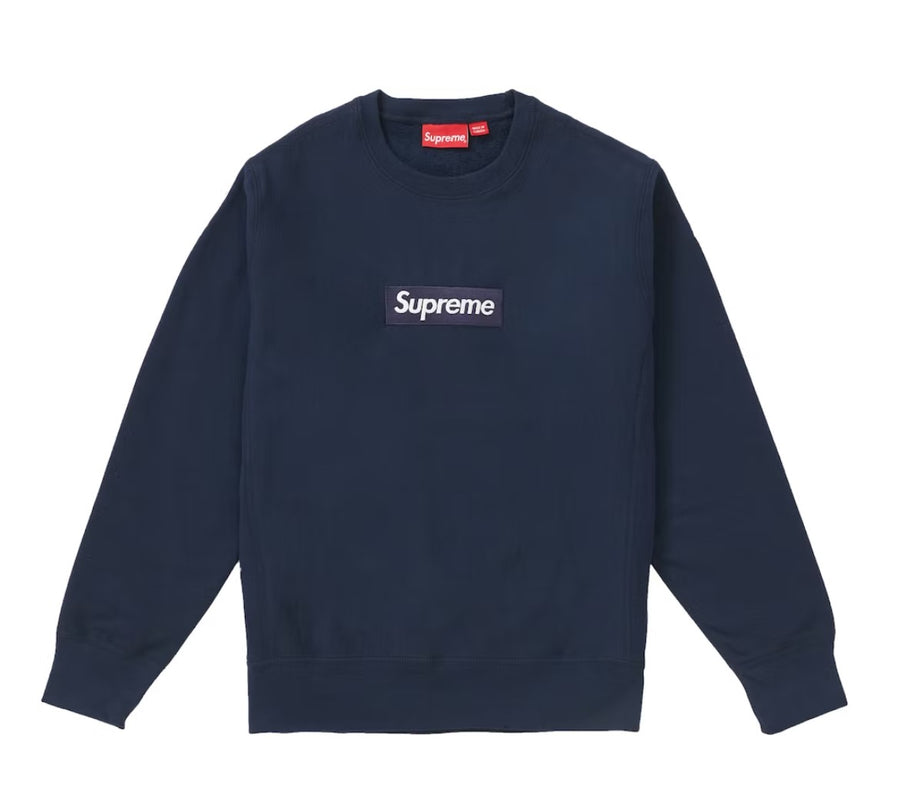 Supreme Box Logo Crewneck (FW18) Navy – RIF LA