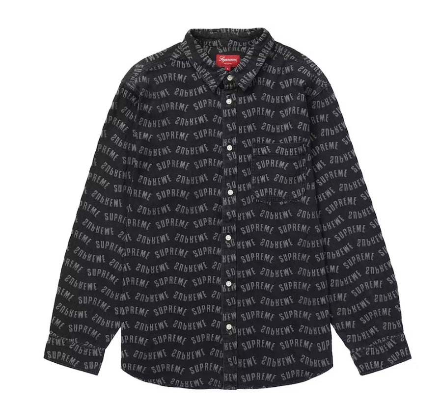 Supreme Arc Jacquard Denim Shirt Black (WORN) – RIF LA