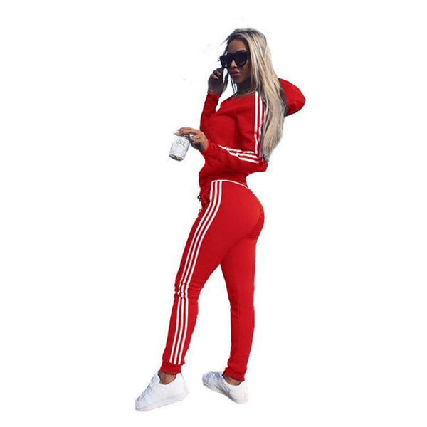 red jogging suit womens