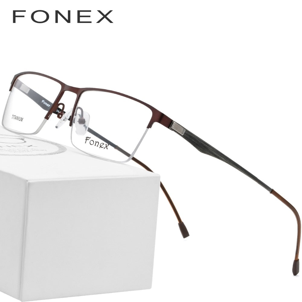 Titanium Alloy Glasses Frame Men Square Myopia Prescription Eyeglasses