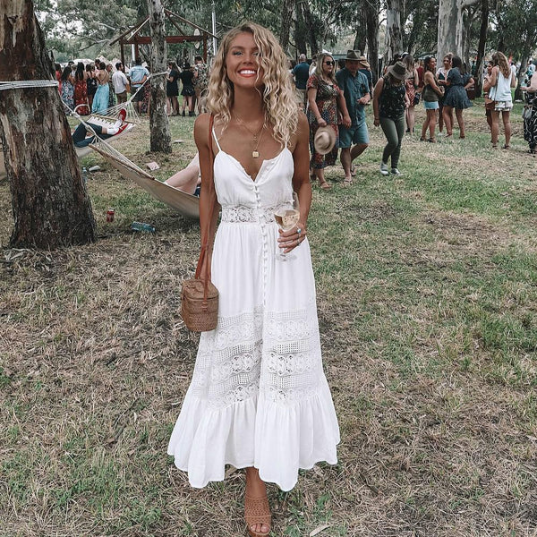 white beach dresses casual