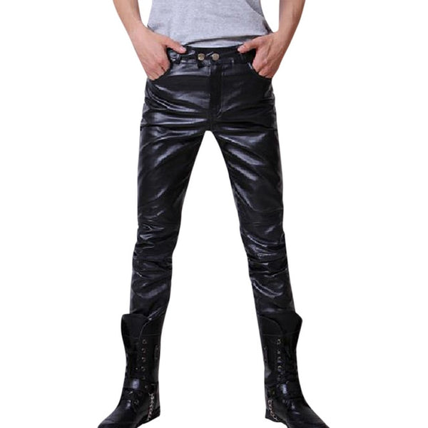 leather shiny pants