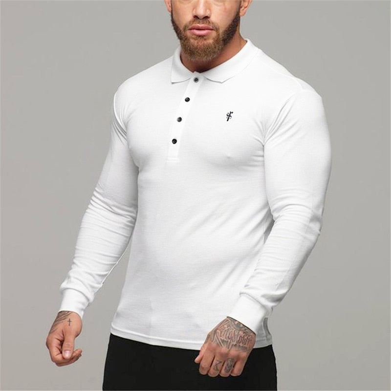 business casual long sleeve polo