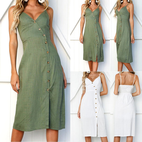 midi sleeveless summer dresses