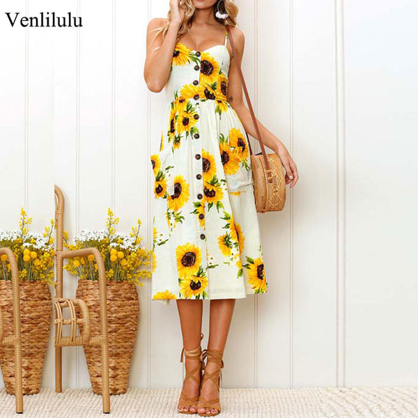 summer sunflower dress