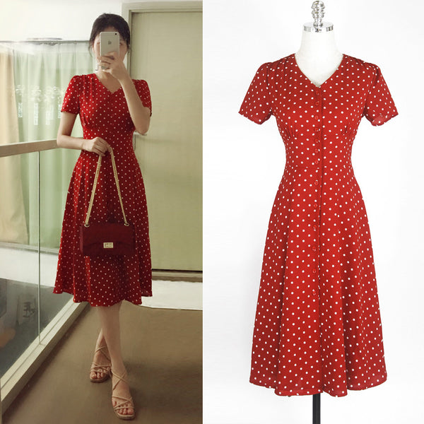 red korean dress