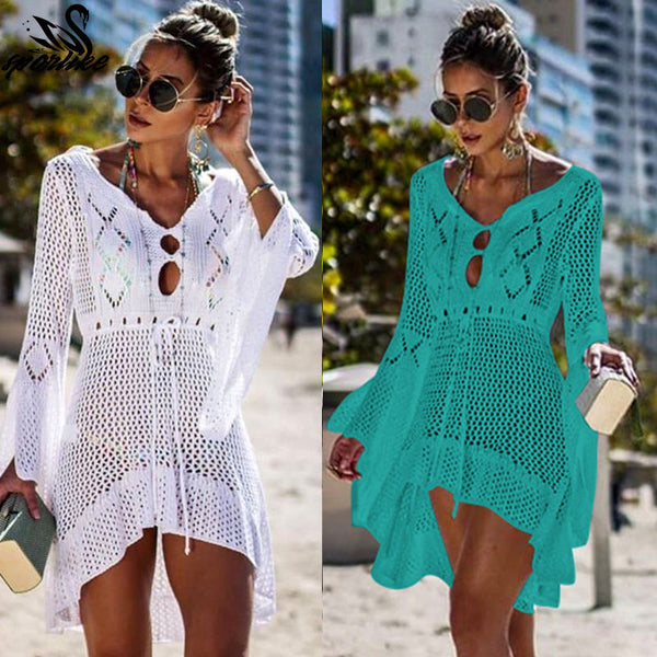 white long swim cover up