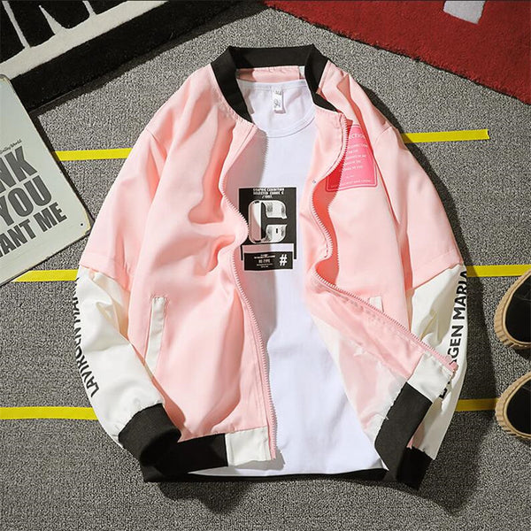 plus size pink bomber jacket