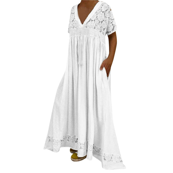 plus size short sleeve long dresses