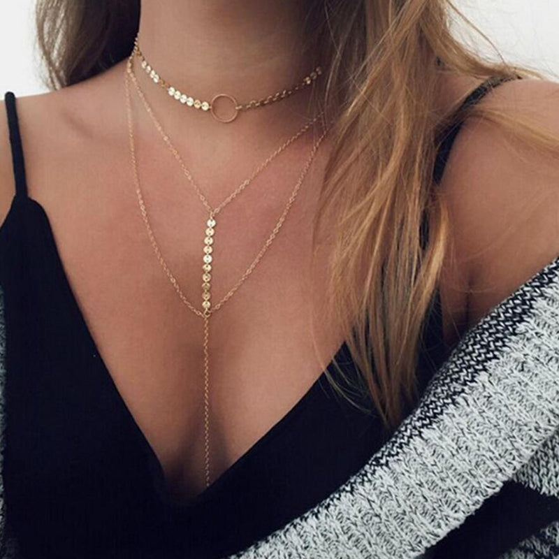 choker necklace with long chain