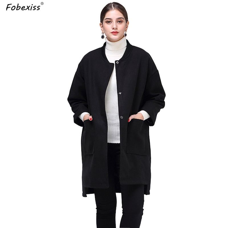 women's plus size long wool winter coats