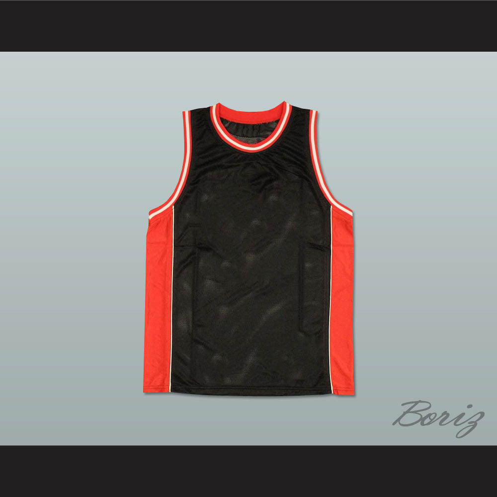 black red basketball jersey