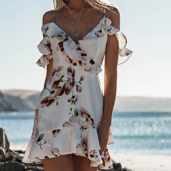 ladies white beach dress