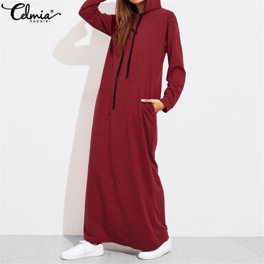 plus size hooded maxi dress
