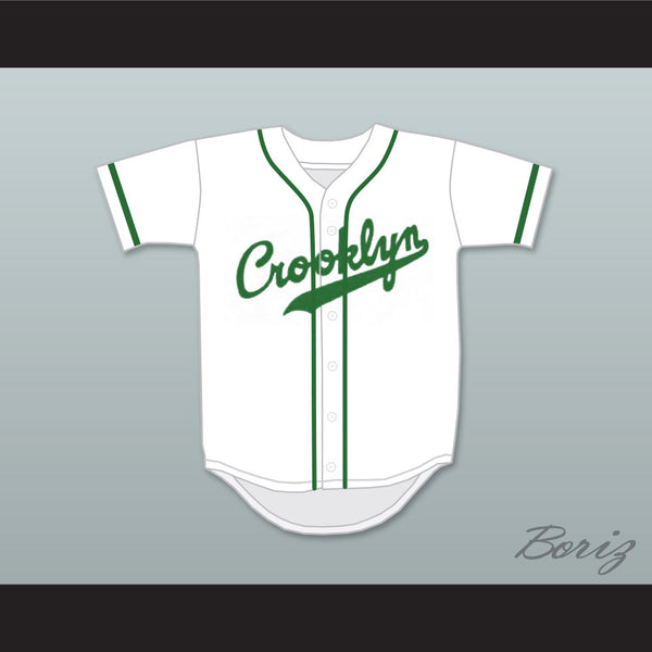Crooklyn Green On White Baseball Jersey 
