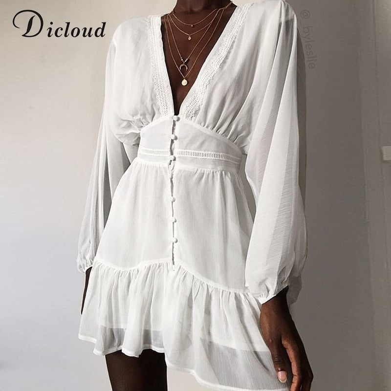 mini white summer dress