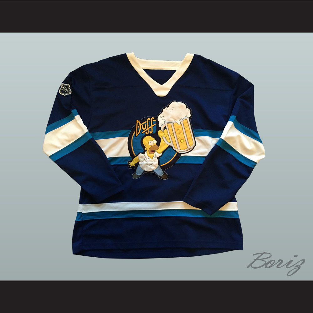 Duff Beer Homer Simpson Hockey Jersey 